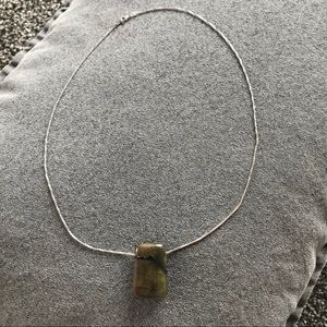 Sterling Silver Necklace w/ Natural Stone